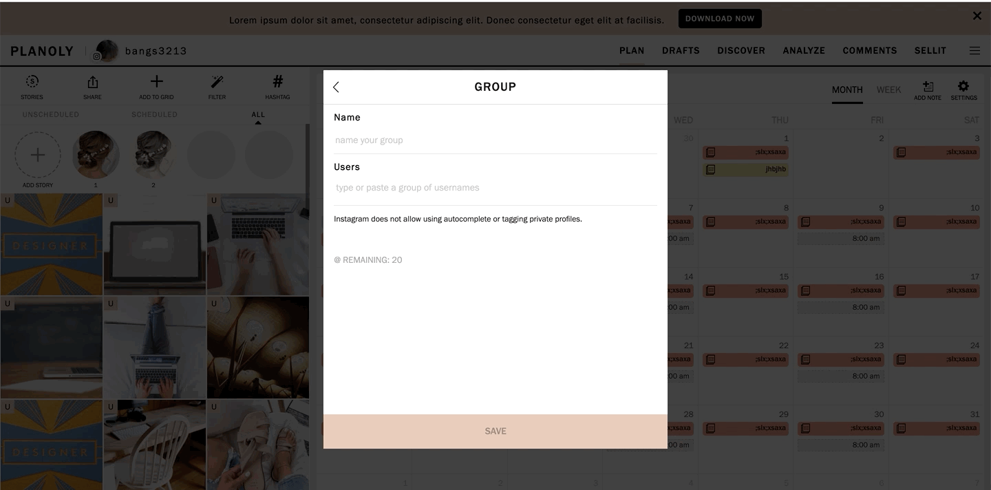 User Tagging Gif Walkthrough